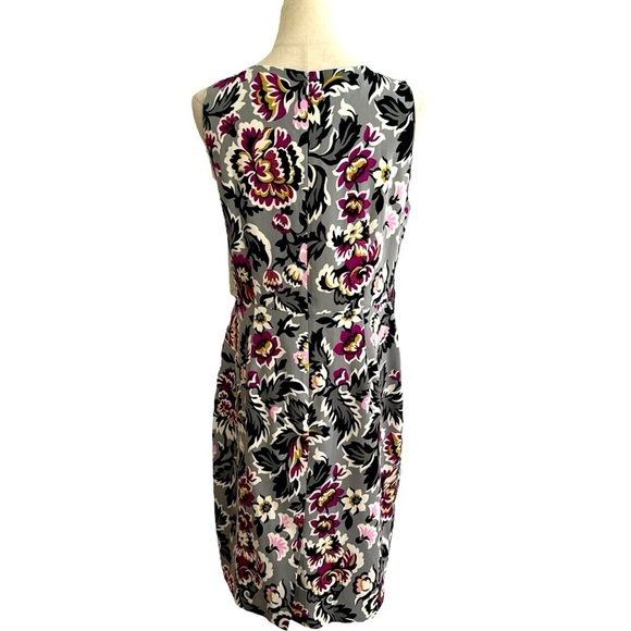 Ann Taylor Factory Gray Purple Multicolor Floral Sheath Dress Size Small - Picture 4 of 7